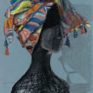Figure with Colorful Headwrap